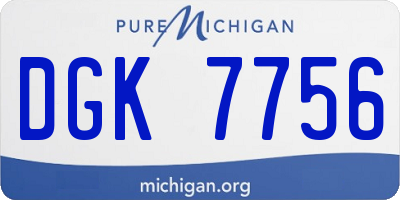 MI license plate DGK7756