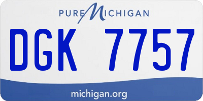 MI license plate DGK7757