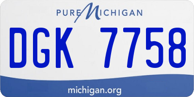 MI license plate DGK7758