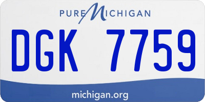 MI license plate DGK7759
