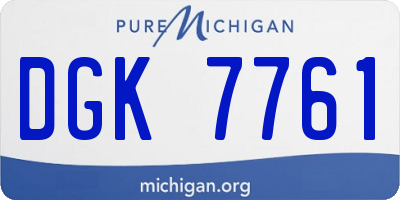 MI license plate DGK7761