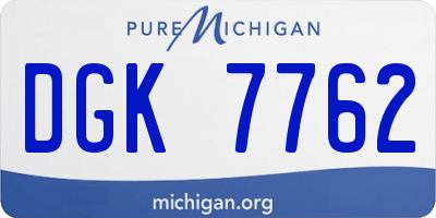 MI license plate DGK7762
