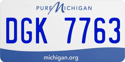 MI license plate DGK7763