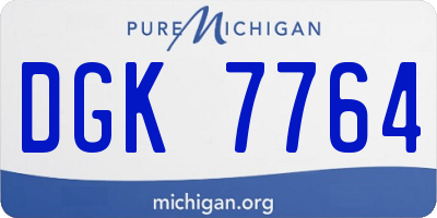 MI license plate DGK7764