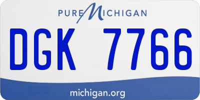 MI license plate DGK7766