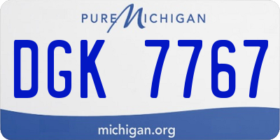 MI license plate DGK7767