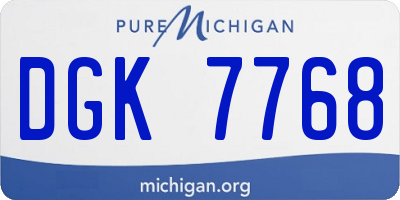 MI license plate DGK7768