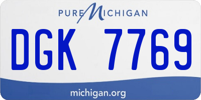MI license plate DGK7769