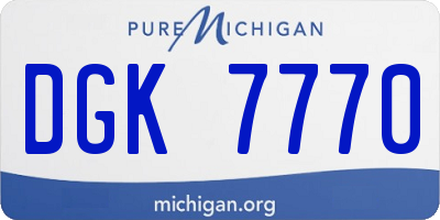 MI license plate DGK7770