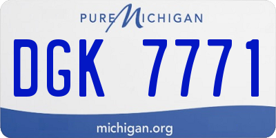 MI license plate DGK7771