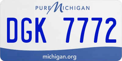 MI license plate DGK7772