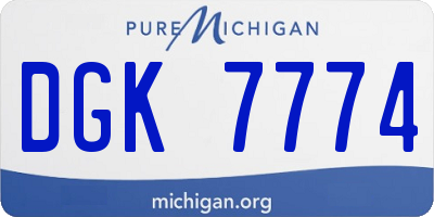 MI license plate DGK7774