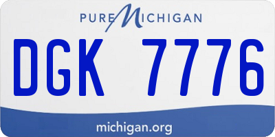 MI license plate DGK7776