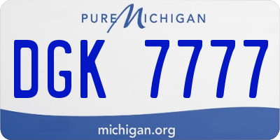 MI license plate DGK7777