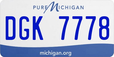 MI license plate DGK7778