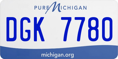 MI license plate DGK7780