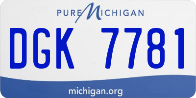 MI license plate DGK7781