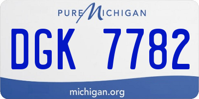 MI license plate DGK7782