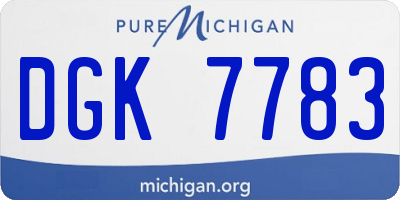 MI license plate DGK7783