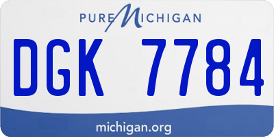 MI license plate DGK7784