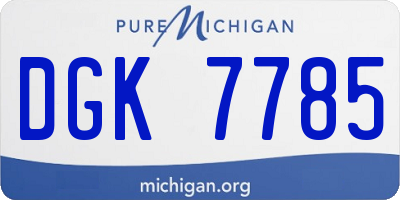 MI license plate DGK7785