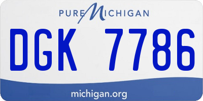 MI license plate DGK7786