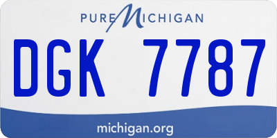 MI license plate DGK7787