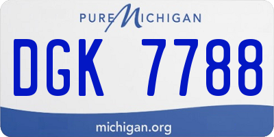 MI license plate DGK7788