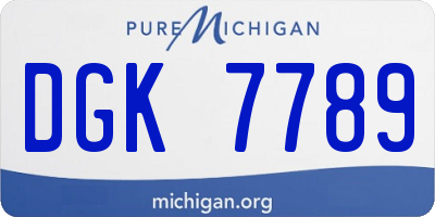 MI license plate DGK7789