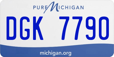 MI license plate DGK7790