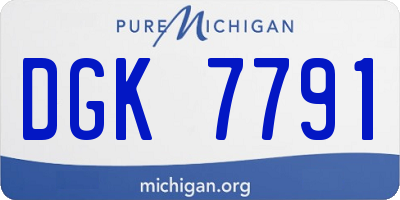 MI license plate DGK7791