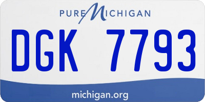 MI license plate DGK7793