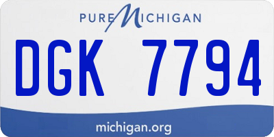 MI license plate DGK7794
