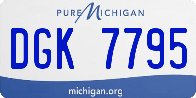 MI license plate DGK7795