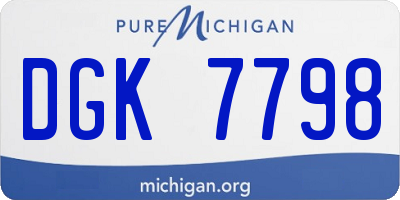 MI license plate DGK7798