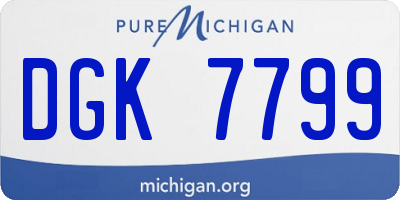 MI license plate DGK7799