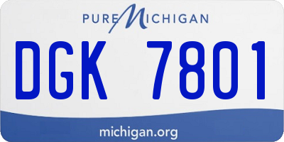 MI license plate DGK7801