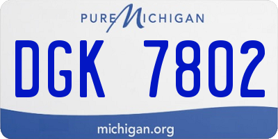 MI license plate DGK7802