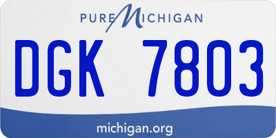 MI license plate DGK7803