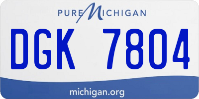 MI license plate DGK7804