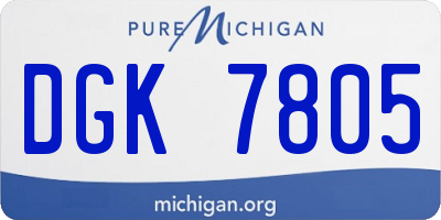 MI license plate DGK7805