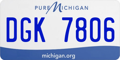 MI license plate DGK7806