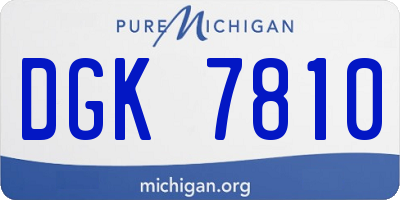 MI license plate DGK7810