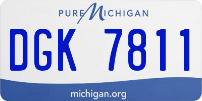 MI license plate DGK7811