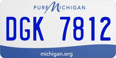 MI license plate DGK7812