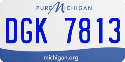 MI license plate DGK7813