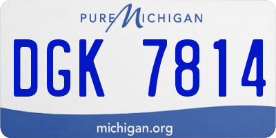 MI license plate DGK7814