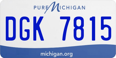 MI license plate DGK7815