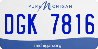 MI license plate DGK7816