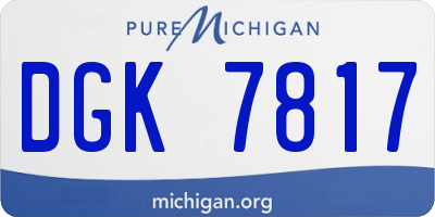 MI license plate DGK7817